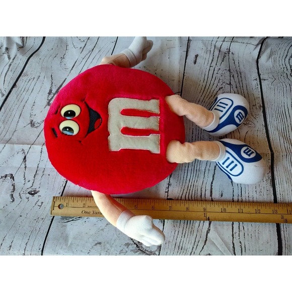 Vintage 1987 M&M's Mars Inc Fun Friend Red M&M Plush Stuffed 12” Toy no tags - Picture 7 of 7